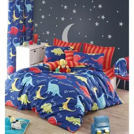 Juego de Cama 220x240 cm con 2 Fundas de Almohada 60x60 cm - 65% Algodón, 35% Poliéster - Azul - ASI8681875600087