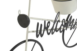 DKD Home Decor Expositor Terraza Y Jardin Blanco Negro 18 x 70 x 105 cm Welcome Bike