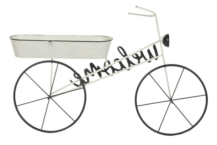 DKD Home Decor Expositor Terraza Y Jardin Blanco Negro 18 x 70 x 105 cm Welcome Bike