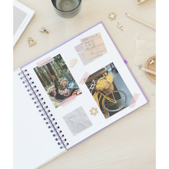 ERIK Álbum de Fotos Scrapbook Flores Silvestres 26x26cm con 40 Páginas y Cierre de Cinta