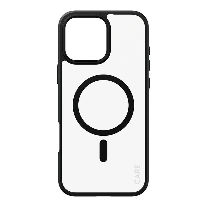 Care CARE by PanzerGlass Flagship Case Transparente con Marco Negro y MagSafe para iPhone 16 Pro Max