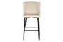 DKD Home Decor Taburete Moderno Beige Negro 55 x 100 x 48 cm Poliester Metal