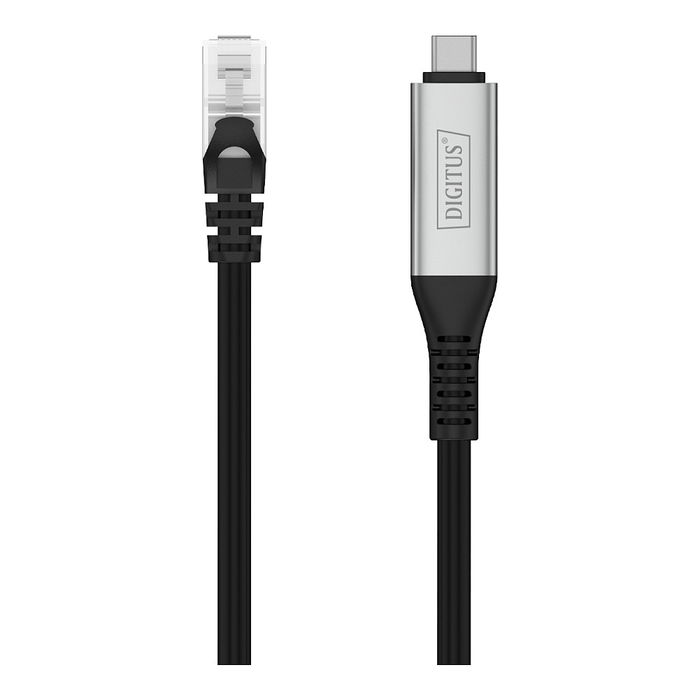 Digitus Cable Ethernet USB-C a RJ45, 5 m, Cat6a, 1 Gbit/s, S/FTP (S-STP), Plug and Play, Negro