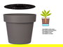 Ibergarden Maceta Plástico Gris con Reserva de Agua 39x34x39 cm 28 L (Set de 6)