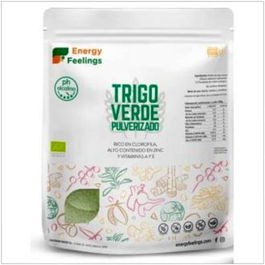 ENERGY FEELINGS Trigo Verde Pulverizado 1Kg Eco Vegan Sg Hierba Alcalinizante Zinc Vitaminas A E