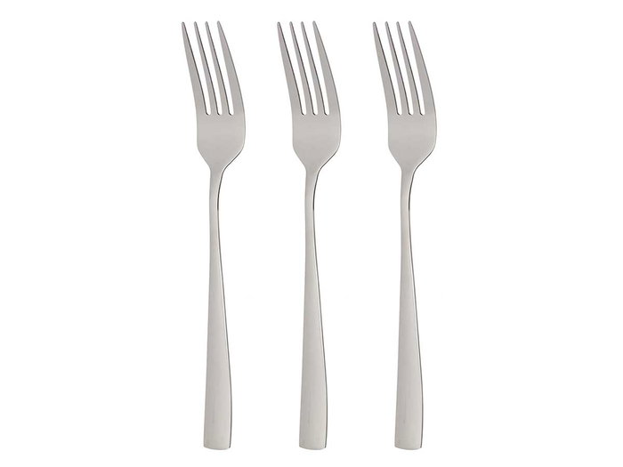 Kinvara Set de 3 Tenedores Metálicos Plata, Pack de 12 unidades