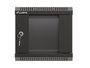 Lanberg Armario Rack de Pared 10 Pulgadas 4U Negro con Puerta de Cristal
