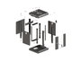 Lanberg Armario Rack de Pared 10 Pulgadas 4U Negro con Puerta de Cristal