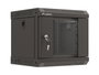 Lanberg Armario Rack de Pared 10 Pulgadas 4U Negro con Puerta de Cristal