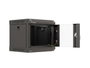Lanberg Armario Rack de Pared 10 Pulgadas 4U Negro con Puerta de Cristal