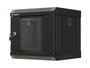 Lanberg Armario Rack de Pared 10 Pulgadas 4U Negro con Puerta de Cristal
