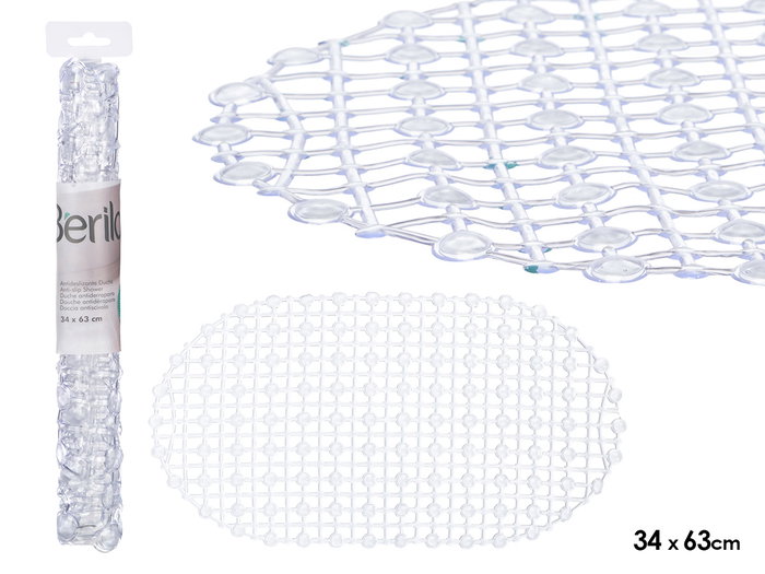 BERILO Antideslizante para ducha transparente 34x63cm BERILO Antideslizante para ducha transparente 34x63cm