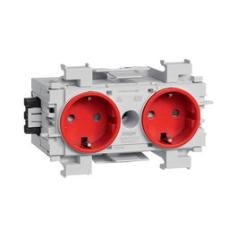 Hager Toma de corriente 2 enchufes con Wago GS20013020 Rojo