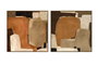 DKD Home Decor Cuadro Lienzo Abstracto 3D Pack de 2 unidades, 100x100 cm, Marrón/Beige/Terracota