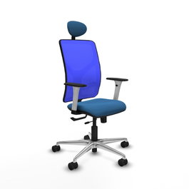 PIQUERAS Y CRESPO Silla de oficina Motilla Azul con mecanismo Sincro/Traslack