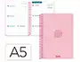 Liderpapel Agenda Escolar 26-27 Espiral Basic Semana Vista A5 Bilingüe 70g Papel FSC Rosa