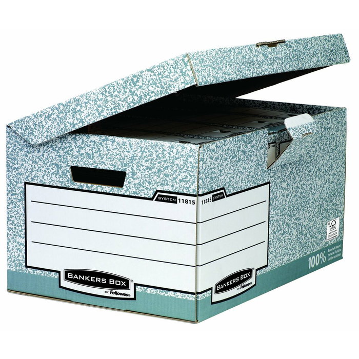 Fellowes Maxi Contenedor de Archivos con Tapa Fija Gris