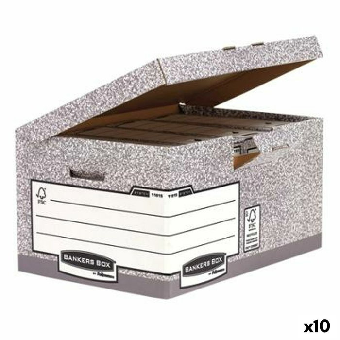 Fellowes Maxi Contenedor de Archivos con Tapa Fija Gris