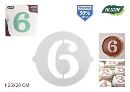 Algon Plantilla para Tarta de Cumpleaños N-6 Grande 25 cm x 25 cm (36 Unidades)