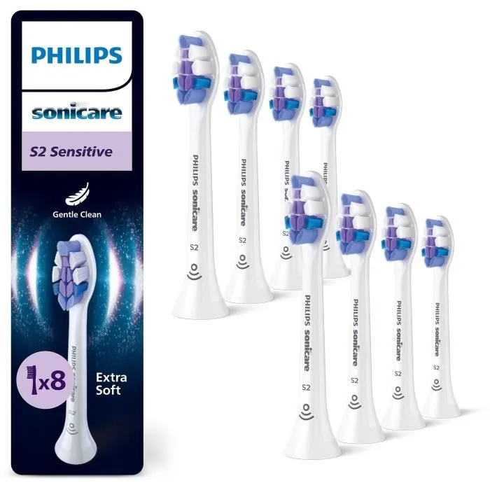 Philips HX6058/87 Pack de 8 Cabezales de Cepillo S2 Blanco Philips HX6058/87 Pack de 8 Cabezales de Cepillo S2 Blanco