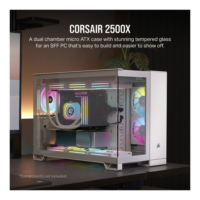 Corsair 2500X Blanco - Caja de PC de Doble Cámara con Vidrio Templado