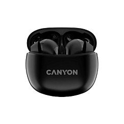 Canyon TWS-5 Auriculares Inalámbricos Bluetooth Negro, True Wireless, Resistencia IP33, 7.5 Horas de Batería, Para Llamadas, Música y Deporte, 20-20000 Hz