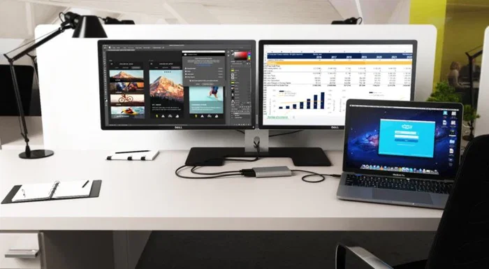 i-tec TB3DUAL4KDP Adaptador Gráfico Thunderbolt 3 a Dual DisplayPort, Soporta 5K 5120x2880 o 2x 4K 4096x2160 @ 60Hz para MacBook Pro, Dell XPS, HP, Lenovo - Gris