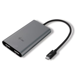 I-tec Adaptador Thunderbolt 3 a DisplayPort Doble - Convierte Thunderbolt 3 a 2 puertos DisplayPort para monitores duales