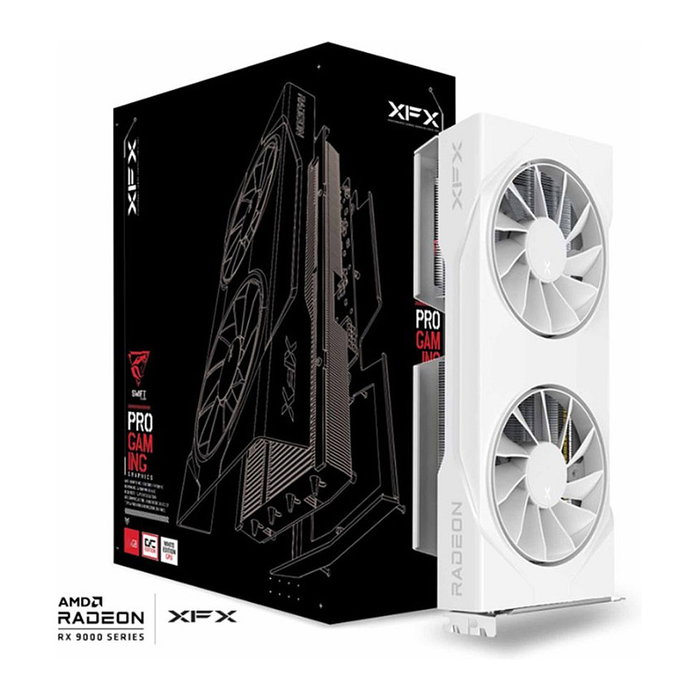 XFX Tarjeta Gráfica Radeon RX 9060 XT 8GB GDDR6 SWIFT DF OC Gaming White