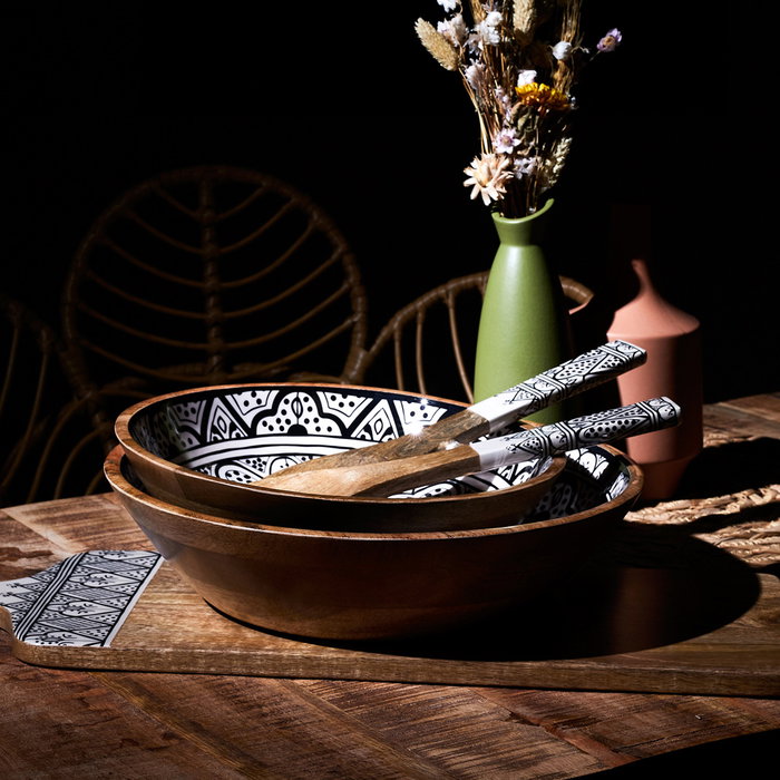 Home Deco Factory Ensaladera Mirage Madera Negro 28 cm Home Deco Factory Ensaladera Mirage Madera Negro 28 cm