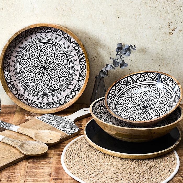 Home Deco Factory Ensaladera Mirage Madera Negro 28 cm Home Deco Factory Ensaladera Mirage Madera Negro 28 cm