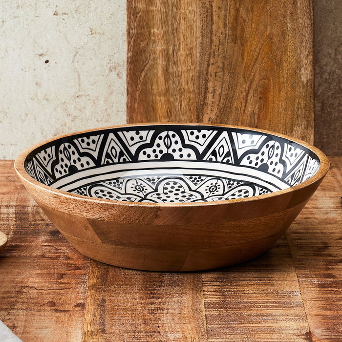 Home Deco Factory Ensaladera Mirage Madera Negro 28 cm Home Deco Factory Ensaladera Mirage Madera Negro 28 cm