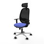 PIQUERAS Y CRESPO Silla de oficina Cilanco con mecanismo Sincro/Traslack, Azul claro y Negro