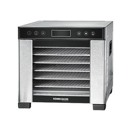 Rommelsbacher DA 650 Dörrautomat, Deshidratador de Alimentos 650W, 7 Bandejas, Área 5000 cm², LCD, Temporizador 99h, Acero Inoxidable, Negro