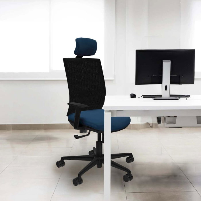 PIQUERAS Y CRESPO Silla de oficina Yunquera con mecanismo Sincro, Azul marino y Negro PIQUERAS Y CRESPO Silla de oficina Yunquera con mecanismo Sincro, Azul marino y Negro