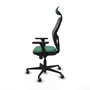 PIQUERAS Y CRESPO Silla de oficina Jorquera con mecanismo Sincro, Brazos 3D y Cabecero Fijo, Verde Esmeralda/Gris