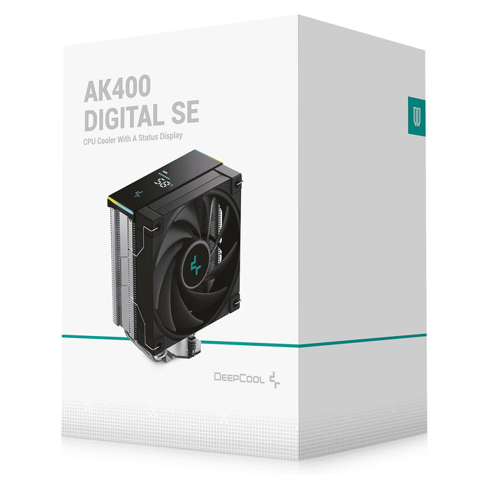 DeepCool AK400 Digital SE - Refrigerador de aire para CPU, 4 tubos de calor, ventilador PWM de 120mm, 68.99 CFM, LED RGB, para Intel LGA 1700/1200 y AMD AM5/AM4