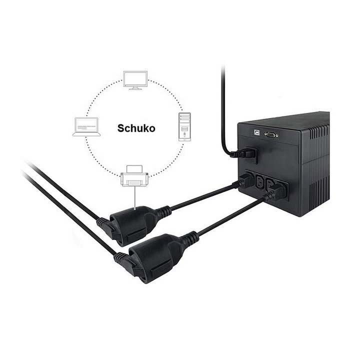 EQUIP Cable de Red C14 a CEE7/3 0.25m Negro