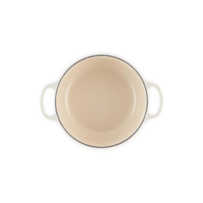 Le Creuset Signature Round Roaster 22 cm Cremoso - Horno Redondo 3,3L, Hierro Fundido Esmaltado, Apto Inducción