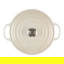 Le Creuset 21177227164430 Bráter Redondo 22 cm / 3.3 L de Hierro Fundido Esmaltado, Color Crema, Apto para Inducción, Hecho en Francia