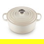 Le Creuset 21177227164430 Bráter Redondo 22 cm / 3.3 L de Hierro Fundido Esmaltado, Color Crema, Apto para Inducción, Hecho en Francia