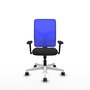 PIQUERAS Y CRESPO Silla de oficina Motilla con mecanismo Sincro, Azul y Negro