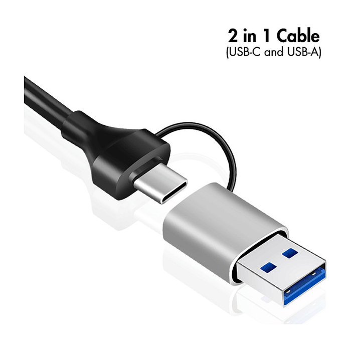 LogiLink Hub USB 3.2 Gen1 con 3 puertos y adaptador Gigabit Ethernet, USB-A+C, aluminio