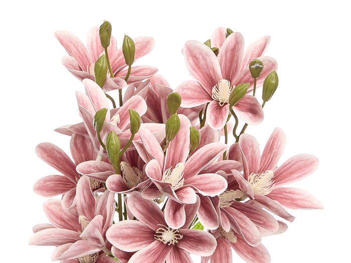 Ibergarden Vara 5 Ramas 20 Flores Rosa Envejecido 55 cm (Set de 12)