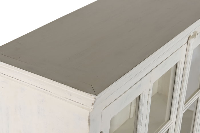 DKD Home Decor Vitrina Balines Nat 2c24 Decape Blanco 270x43x244 cm Teca Mango 8 Puertas