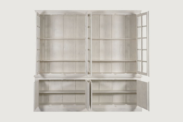 DKD Home Decor Vitrina Balines Nat 2c24 Decape Blanco 270x43x244 cm Teca Mango 8 Puertas