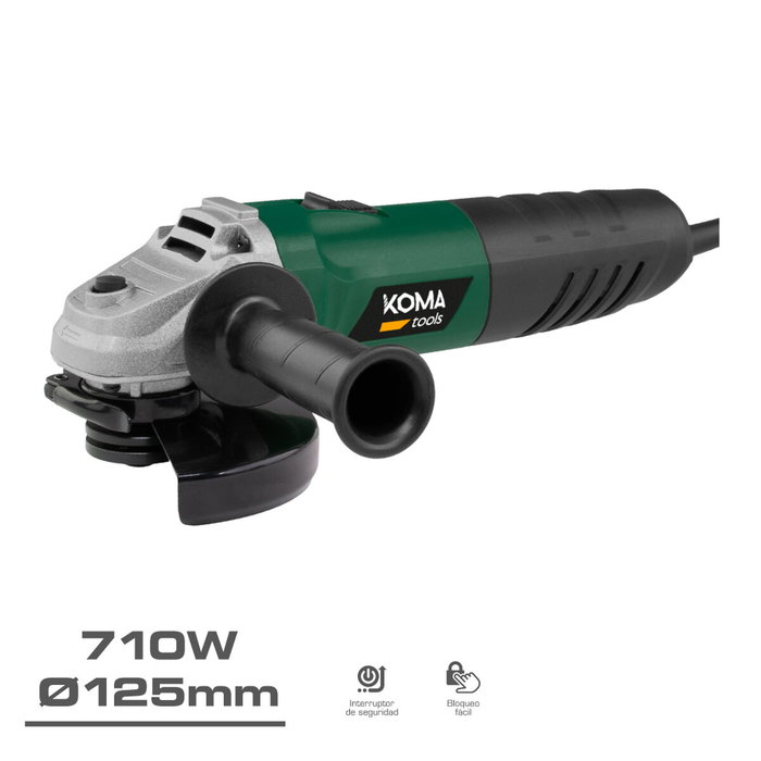 Koma Tools Amoladora angular eléctrica con maletín, ø125 mm, 710 W
