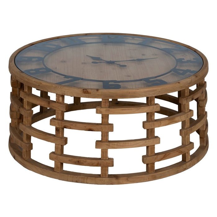 Ixia Mesa de Centro Reloj Natural DM-Madera