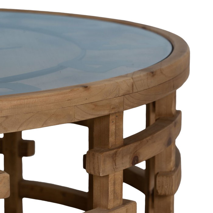 Ixia Mesa de Centro Reloj Natural DM-Madera