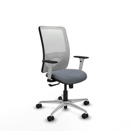PIQUERAS Y CRESPO Silla de oficina Zulema con mecanismo Sincro, Gris y Blanco